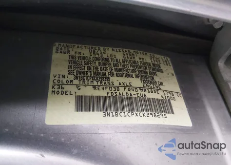 2012 Nissan Versa 1.8 S from USA, damaged, VIN 3N1BC1CPXCK298295